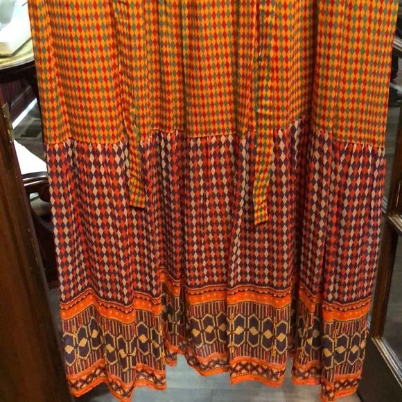 Anthropologie Embellished Chiffon Swing Maxi  Dress 2 - Picture 7 of 8